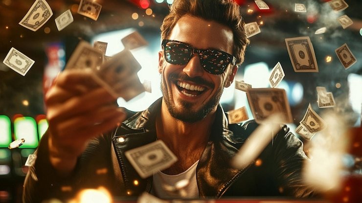 Pengguna menggunakan E-Wallet di ponsel untuk transaksi cepat dan aman pada platform hiburan digital